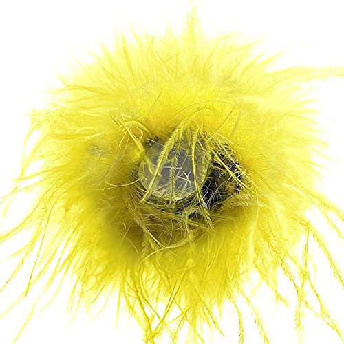 ihreesy Damen Feder Manschetten, Federarmband Straußenfedern Armbänder Schlagarmbänder Frauen Federarmband Haarschmuck Feder-Handgelenkmanschetten Dekorative Federärmel,Gelb von ihreesy