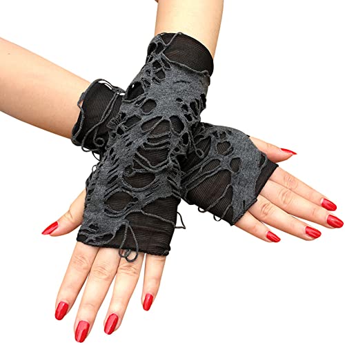 ihreesy Damen Fingerlose Handschuhe,2 Stücke Spitzenhandschuhe Elastisch Stulpen Daumenloch Handschuhe Fingerlose Fäustlinge von ihreesy