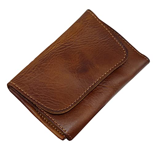 ihreesy Echtes Rindsleder Autoschlüssel Abdeckung,Tragbar 4 Fach Fahrzeugschein Schutzhülle Schlüsselmäppchen Schlüsseletui Ausweismappe Ausweisetui Schlüsseltasche für Frauen und Männer,Braun von ihreesy