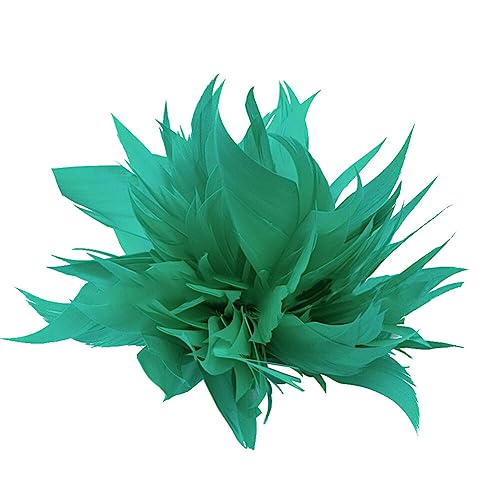 ihreesy Elegante Brosche Damen Feder, Vintage Haarschmuck Brosche Party Kleidung Dekor Kopfschmuck Hochzeits-Brosche Damen-Feder-Brosche Feder-Blumen-Brosche Feder Stirnband Kopfschmuck,Grün von ihreesy