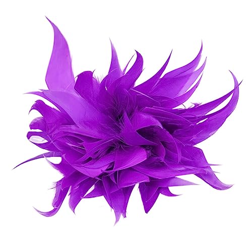 ihreesy Elegante Brosche Damen Feder, Vintage Haarschmuck Brosche Party Kleidung Dekor Kopfschmuck Hochzeits-Brosche Damen-Feder-Brosche Feder-Blumen-Brosche Feder Stirnband Kopfschmuck,Lila von ihreesy