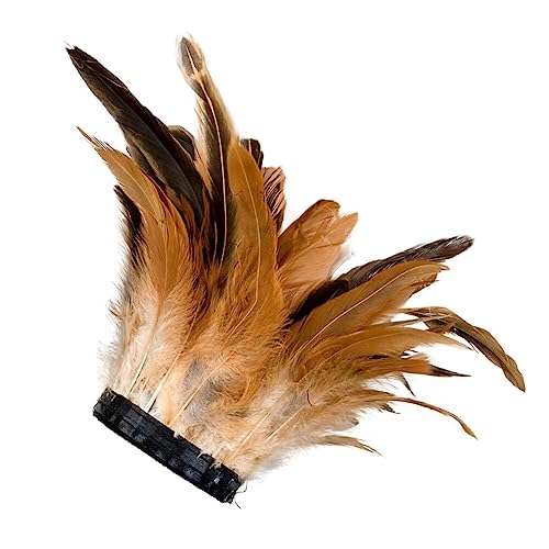 ihreesy Federarmbänder, Feder-Handgelenkmanschetten Damen-Federarmbänder Flauschig Feder Handgelenk Manschetten Gothic Feder Manschette Rabe Hexe Armband für Party Cosplay Kostümzubehör,Braun von ihreesy