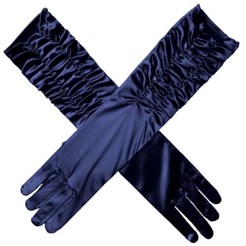 ihreesy Satin-Handschuhe, 38cm Ellenbogenlänge Opernhandschuhe Armstulpen Brauthandschuhe Satinhandschuhe Abendhandschuhe Tüllhandschuhe Abendhandschuhe für Partykostüme,Navy blau ihreesy Satin-Handschuhe, 38cm Ellenbogenlänge Opernhandschuhe Armstulpen Brauthandschuhe Satinhandschuhe Abendhandschuhe Tüllhandschuhe Abendhandschuhe für Partykostüme,Navy blau von ihreesy