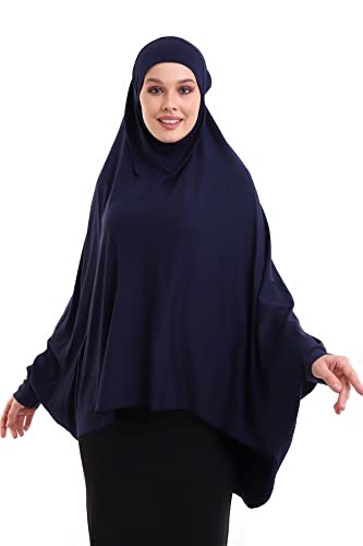 ihvan online, Frauen Muslim Hijab Cover, islamischer Khimar, lange Salah -Kleidung. Gebet Hijab für Frauen, Farbe: Marineblau von ihvan online
