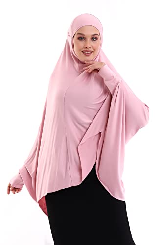 ihvan online, Frauen Muslim Hijab Cover, islamischer Khimar, lange Salah -Kleidung. Gebet Hijab für Frauen, Farbe: Pink von ihvan online