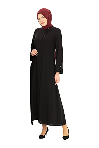 ihvan online Muslimische Kleider für Frauen, bequemes Design, dünn und leichte, Einteilige Abaya in voller Länge Langarm islamischem Kleid schwarz, Größe: 6 (US-Größe: 26-28) (EU-Größe: 54-56) von ihvan online