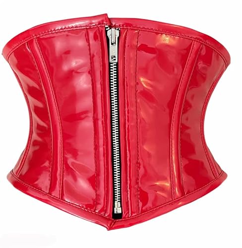 iiffii PVC Korsett für Damen Taillenformer Strong Reißverschluss Corset- Rot Waist Trainer (ROT Größe 44) von iiffii