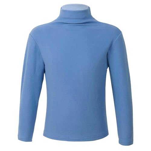 iiniim Baby Mädchen Jungen Langarmshirt Rollkragen Pullover Baumwolle T-Shirt Unterhemd Basic Tops Bluse Einfarbig Ab Hell Blau 104-110 von iiniim