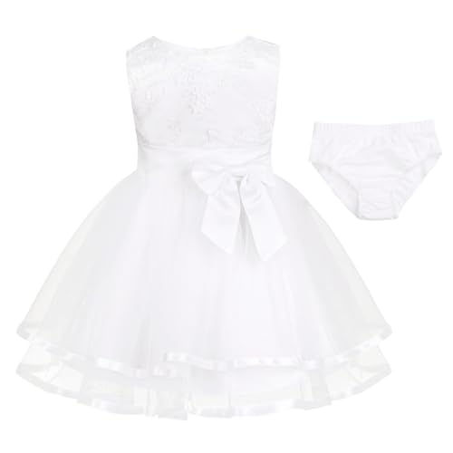 iiniim Baby Mädchen Prinzessin Kleid Blumenmädchenkleid Taufkleid Festlich Kleid Hochzeit Partykleid Festzug Babybekleidung Gr. 50-92 Aa Elfenbein 62-68 von iiniim