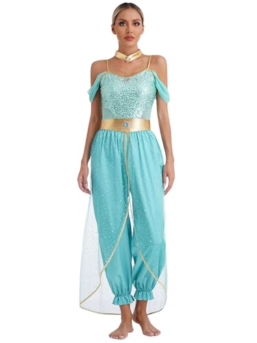 iiniim Damen Bauchtanz Kostüm Bauchtänzerin Orientalische Indische Verkleidung Halloween Karneval Fasching Party Tanzkleidung A Türkis XL iiniim Damen Bauchtanz Kostüm Bauchtänzerin Orientalische Indische Verkleidung Halloween Karneval Fasching Party Tanzkleidung A Türkis XL von iiniim