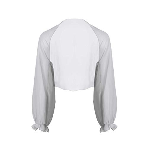 iiniim Damen Bolero Jacke Langarm Schulterjacke Cardigan Elegant Kurzes Jäckchen Casual Sport Festlich Shrug Tops Hell Grau Einheitsgröße von iiniim