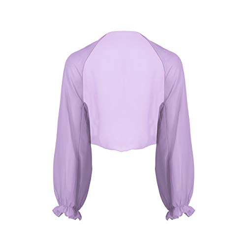 iiniim Damen Bolero Jacke Langarm Schulterjacke Cardigan Elegant Kurzes Jäckchen Casual Sport Festlich Shrug Tops Hell Lila Einheitsgröße von iiniim