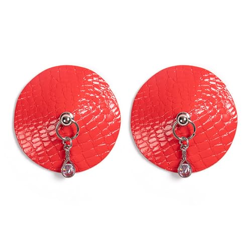 iiniim Damen Selbstklebende Nippelpads Sexy Nippel Cover Kunstleder Brust Aufkleber Körperschmuck Reizvoll Brustwarzenabdeckung Rot One Size iiniim Damen Selbstklebende Nippelpads Sexy Nippel Cover Kunstleder Brust Aufkleber Körperschmuck Reizvoll Brustwarzenabdeckung Rot One Size von iiniim