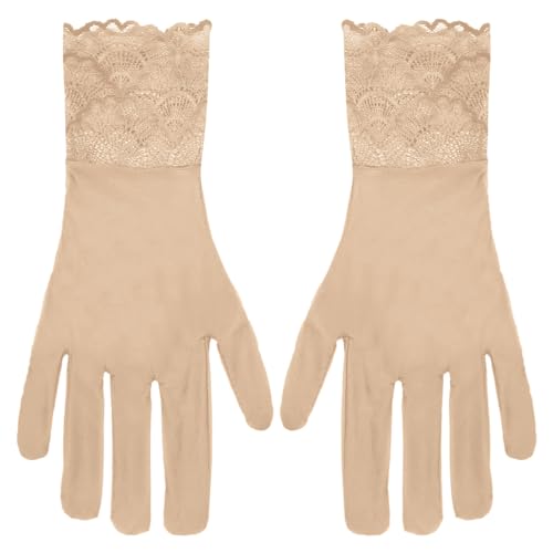 iiniim Damen Sexy Glänzende Nylon Handschuhe Glossy Öl Abendhandschuhe Opernhandschuhe Clubwear Handschuhe für Opera Party Maskerade Karneval Nackt A One Size von iiniim