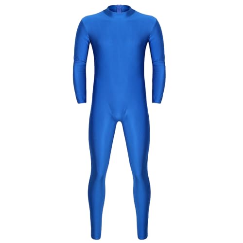 iiniim Herren Body Overall Catsuit Langarm Einteiler Ganzkörperanzug Jumpsuit Männer Unterhemd Unterwäsche M-XXL Blau XL von iiniim