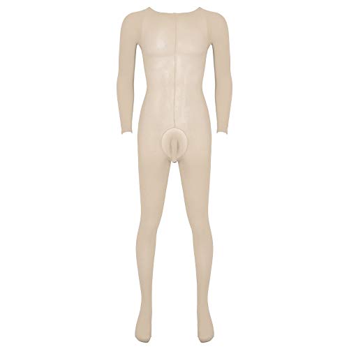 iiniim Herren Body Overall Transparent Einteiler Ganzkörperanzug Strumpfhosen mit Penishülle Männer Unterhemd Unterwäsche Y Nackt Y Einheitsgröße von iiniim