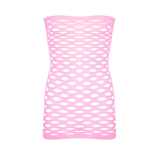 iiniim Herren Body Transparent Stretch Fischernetz Sissy Nachtkleid Männer Dessous Minikleid Netz Strümpfe Tops Reizwäsche Nachtwäsche Rosa Einheitsgröße von iiniim