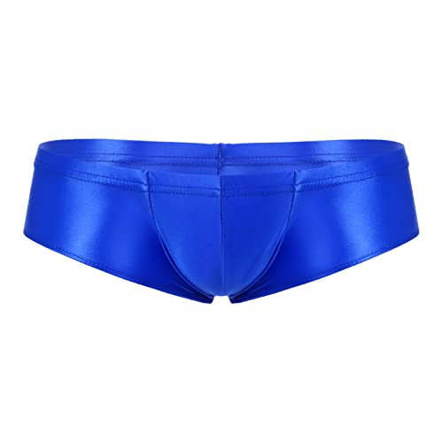 iiniim Herren Boxershorts Low-Rise Bikini Briefs Wetlook Männer Hipster Slips Reizwäsche Unterwäsche Unterhose TA Blau XL von iiniim