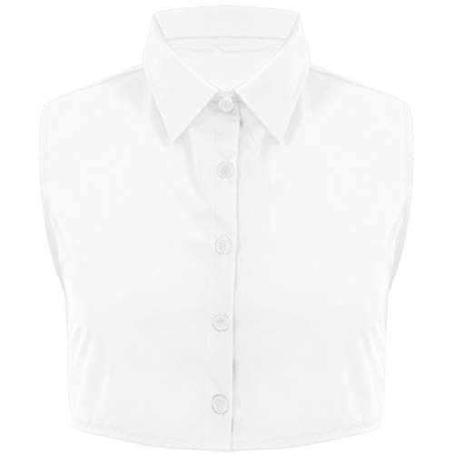 iiniim Herren Kargen Abnehmbare Blusenkragen Halbe Shirt Hemd Bluse Baumwolle Gefälschter Hemd Krageneinsatz Weiß XXL von iiniim