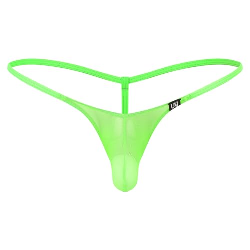 iiniim Herren String Männer Tanga Thong G-String Mini Sumo Wrestling Slip Dessous Bademode Unterwäsche M-XXL Grün XL von iiniim