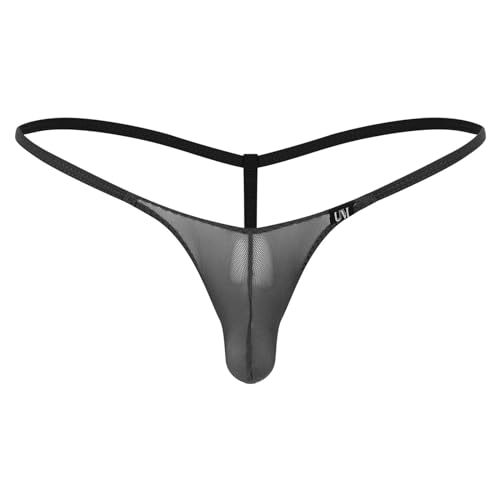 iiniim Herren String Männer Tanga Thong G-String Mini Sumo Wrestling Slip Dessous Bademode Unterwäsche M-XXL Schwarz XL von iiniim