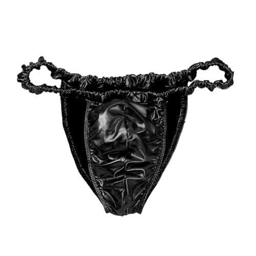 iiniim Herren Weihnachten Kostüm Weihnachten Rentier Strings Slips Weihnachtsmann Kostüm G-String Tanga Thong Unterwäsche Unterhose Schwarz Einheitsgröße von iiniim