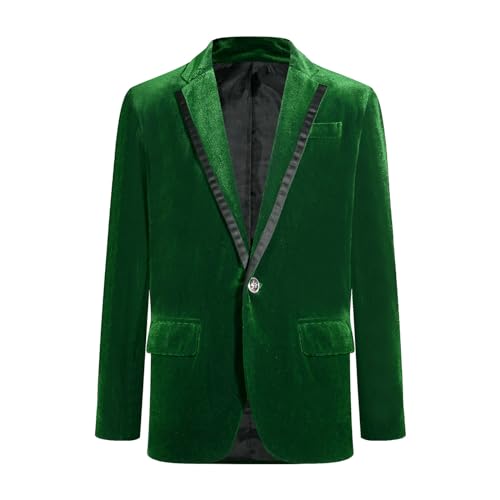 iiniim Jungen Blazer Formale Gentleman Smoking Anzugmantel Samt Anzug Sakko Festlich Anlass Kleidung Für Hochzeit Taufe Kommunion Festzug Dunkelgrün 146-152 von iiniim