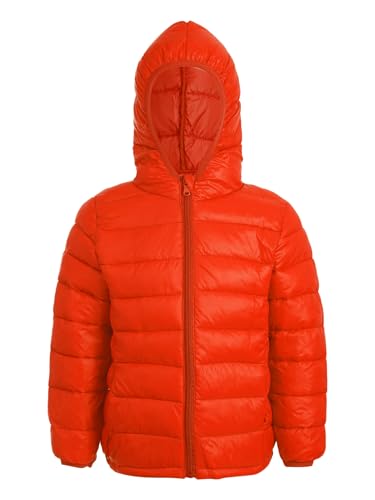 iiniim Jungen Mädchen Jacke Steppjacke Leichte Warme Winterjacke Mantel Packbare Übergangsjacke Puffer Jacke Oberbekleidung Aa Orange 146-152 von iiniim