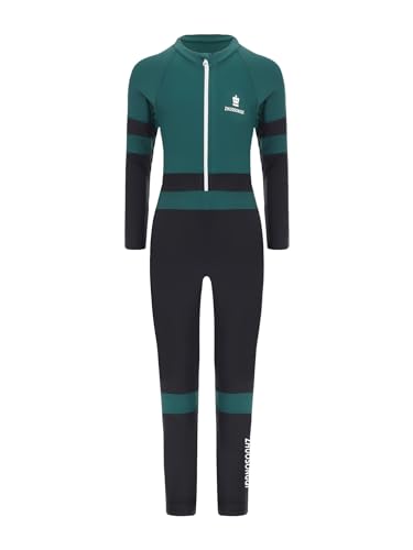 iiniim Kinder Jungen Badeanzug UV Schutz Rashguard Langarm Schwimmanzug Ganzkörper Badebekleidung Surfen Tauchen Neoprenanzug Grün 158-164 von iiniim