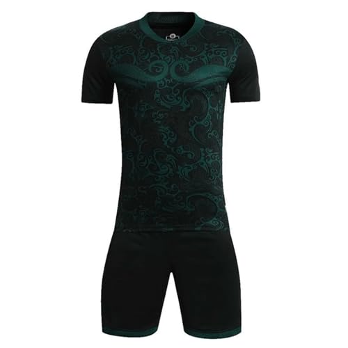 iiniim Kinder Jungen Sport Set Fußball Trikot 2tlg. Schnelltrockend T-Shirt + Shorts Sportanzug für Jogging Basketball Fussball Trainingsanzug C Schwarz 146-152 von iiniim