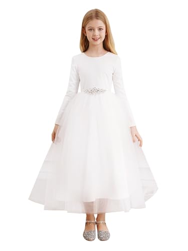 iiniim Kinder Mädchen Kleider Prinzessin Kleid Hochzeit Blumenmädchen Kleid Kommunionkleid Taufe Festlich Partykleid Abendkleid Festzug F Elfenbein 128 von iiniim