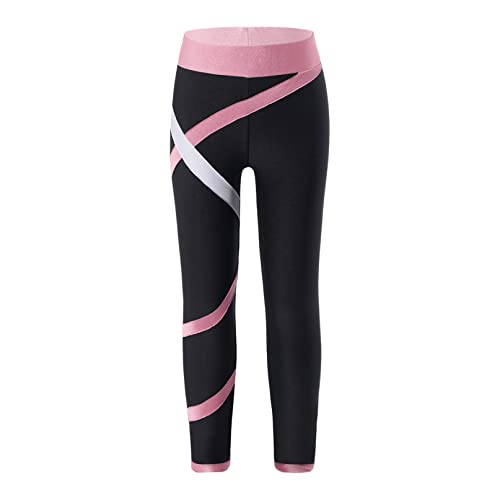 iiniim Kinder Mädchen Leggings Elastische Hose Ballett Trikot Tanzhose Yoga Sport Gymnastik Strumpfhosen Tanzkleidung Gr.104-176 C Rosa 122-128 von iiniim