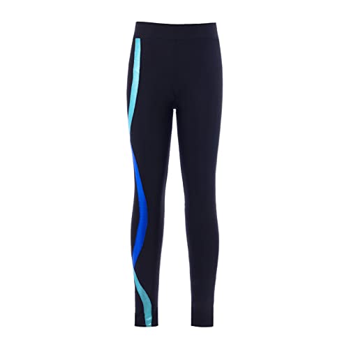 iiniim Kinder Mädchen Leggings Elastische Hose Ballett Trikot Tanzhose Yoga Sport Gymnastik Strumpfhosen Tanzkleidung Gr.104-176 D Blau 122-128 von iiniim