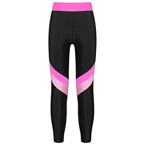 iiniim Kinder Mädchen Leggings Elastische Hose Ballett Trikot Tanzhose Yoga Sport Gymnastik Strumpfhosen Tanzkleidung Gr.104-176 F Rosa 122-128 von iiniim