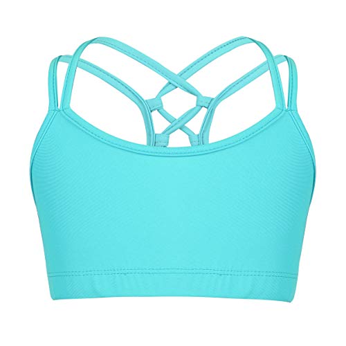 iiniim Kinder Mädchen Sport BH Gepolstert Elastizität Bustier Yoga BH ohne Bügel Atmungsaktiv Sports Bra Top Aa Mint Grün 152 von iiniim