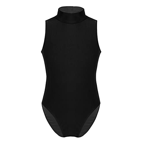 iiniim Mädchen Body Ärmellos Ballettanzug Ballett Trikot Tanz-Body Gymnastik Turnanzug Gr.110-164 Schwarz 128-140 von iiniim