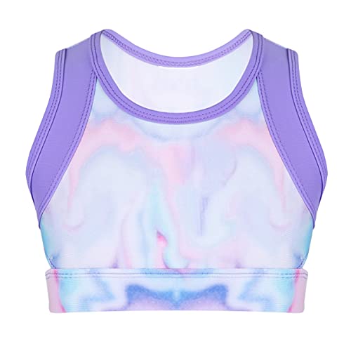 iiniim Mädchen Crop Top Ärmellos Shirt Bauchfrei Oberteile Unterhemd Yoga Sport Jogginganzug Gymnastik Bralette Unterwäsche Gr.122-164 B Bunt B 122-128 von iiniim