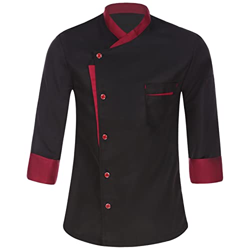 iiniim Unisex Kochjacke Herren Damen Langarm Chef Jacke Uniform Bäckerjacke Jacket Mantel Berufsbekleidung Arbeitsjacke M-4XL A Schwarz XXL iiniim Unisex Kochjacke Herren Damen Langarm Chef Jacke Uniform Bäckerjacke Jacket Mantel Berufsbekleidung Arbeitsjacke M-4XL A Schwarz XXL von iiniim