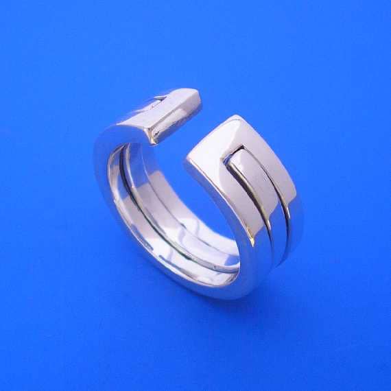 Silber Lücke Skulpturalen Ring, Ringe, Handgefertigte Massiv Silber Lücke Skulpturalen Ring, Ringe, Handgefertigte Massiv von ijewellery