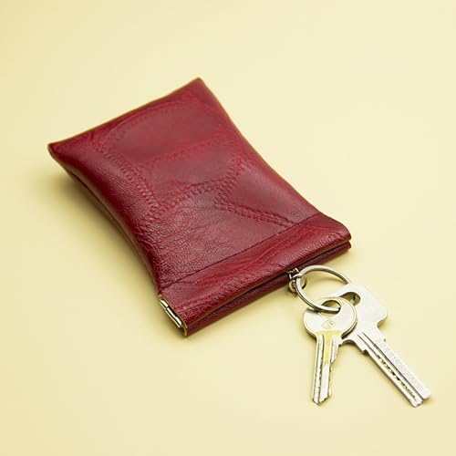 Kleine Luxus Leder Geldbörse Chic Lang-Leder Schlüssel Ring Geldbörse mit Geldbörse für Schlüssel und Münzen Perfekt für Männer und Frauen von ikappy