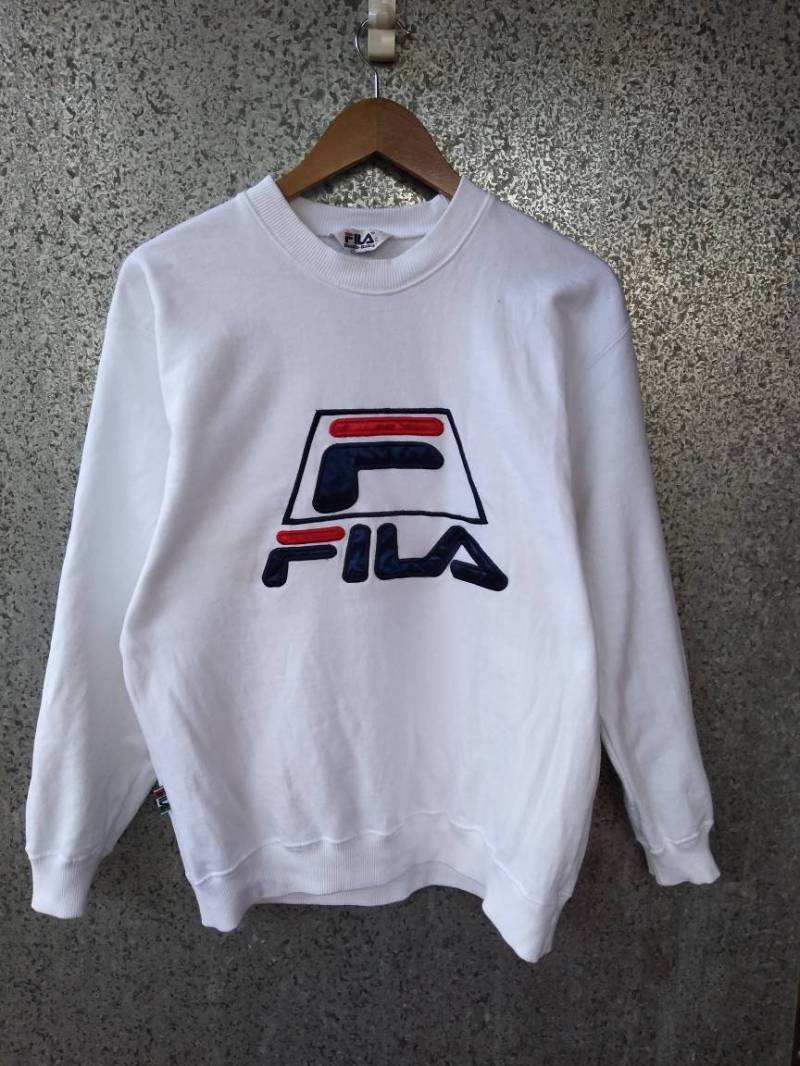 Jahrgang Fila Sweatshirt Fila Großes Logo Crewneck Buchstabieren Pullover Jahrgang Fila Sweatshirt Fila Großes Logo Crewneck Buchstabieren Pullover von ikcollections