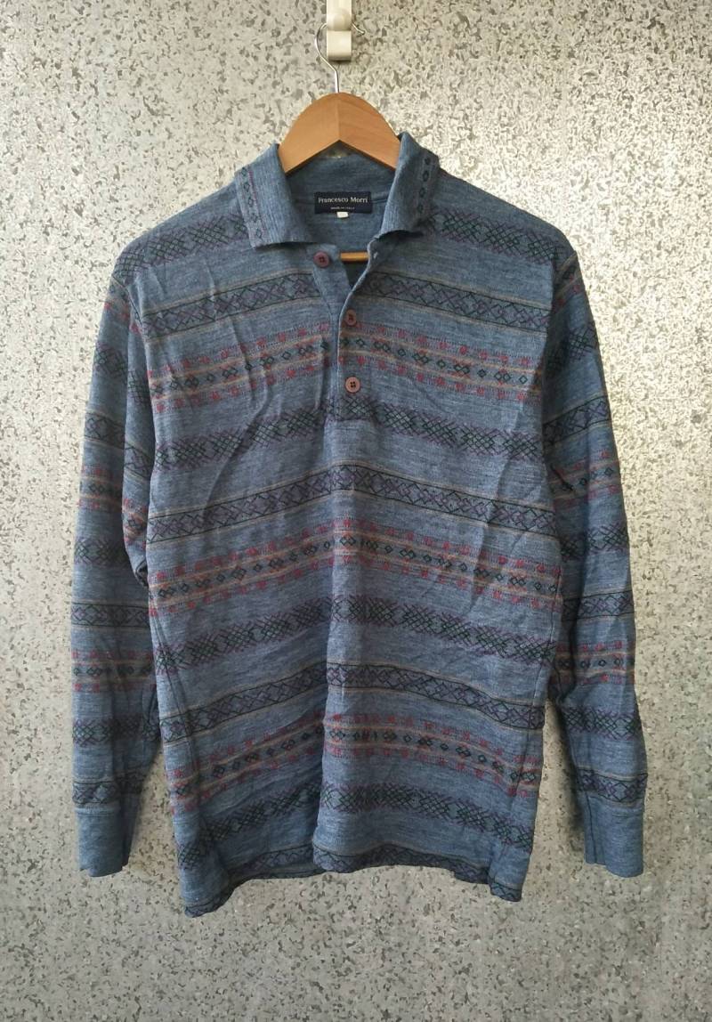 Jahrgang Francesco Morri Long Sleeve Polo-Shirt in Italien Hergestellt Jahrgang Francesco Morri Long Sleeve Polo-Shirt in Italien Hergestellt von ikcollections