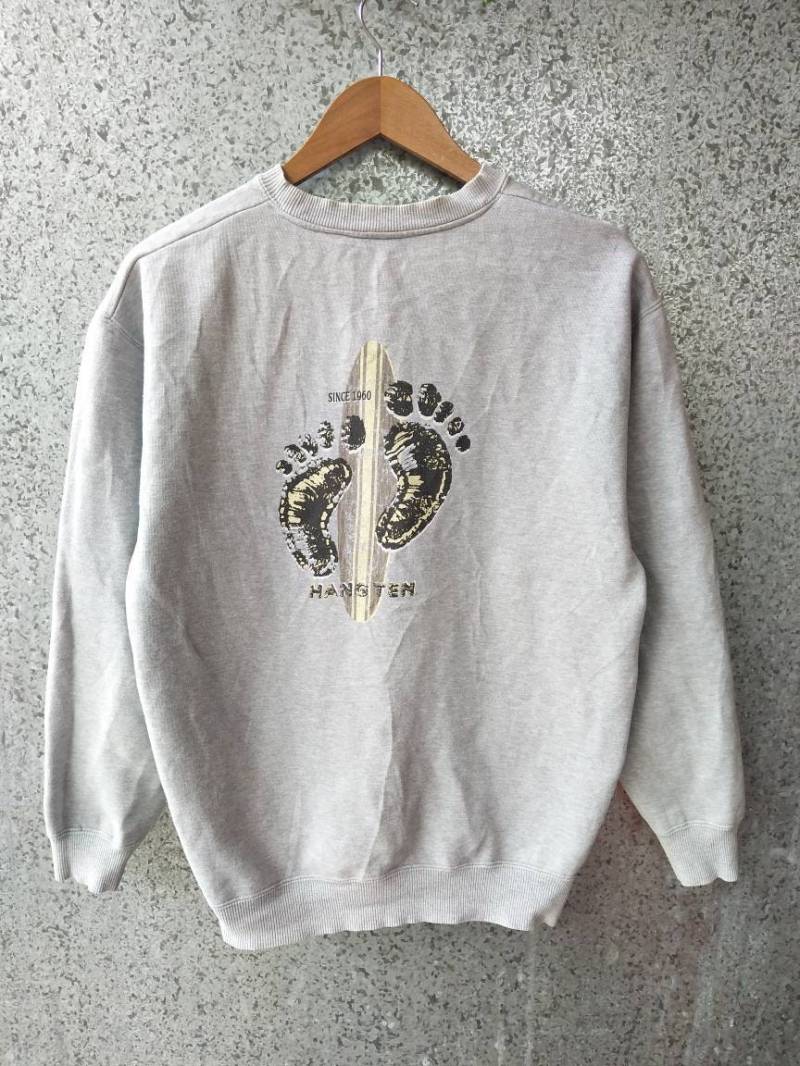 Jahrgang Hängen Zehn Sweatshirt Großen Logo Crewneck Jahrgang Hängen Zehn Sweatshirt Großen Logo Crewneck von ikcollections