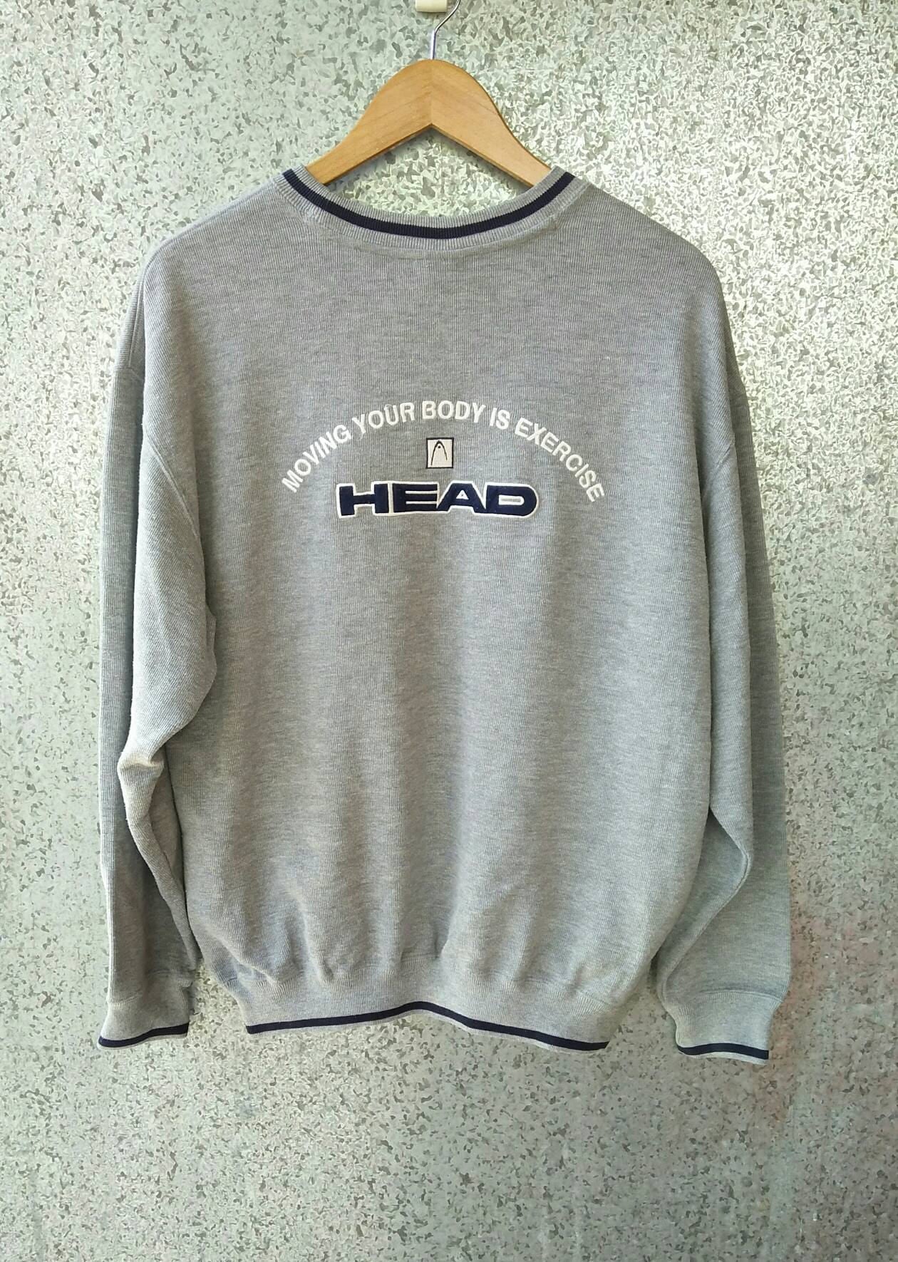 Jahrgang Kopf Rundhals Sweatshirt Pullover Lässig Designer Marke Grau Big Logo Jahrgang Kopf Rundhals Sweatshirt Pullover Lässig Designer Marke Grau Big Logo von ikcollections