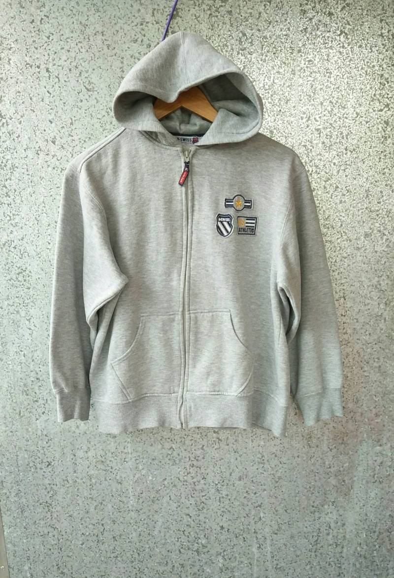 Vintage K Swiss Reißverschluss Hoodie Kleine Logo-stickerei Vintage K Swiss Reißverschluss Hoodie Kleine Logo-stickerei von ikcollections