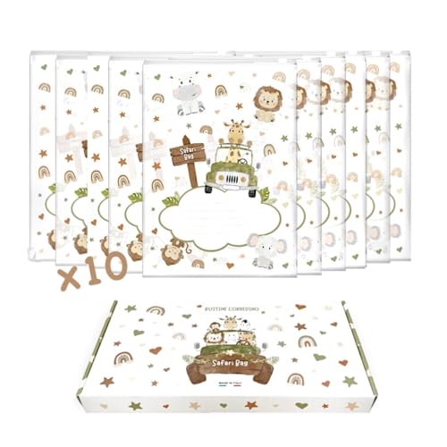 il mondo di Noah Säckchen für Neugeborene, Krankenhaus, Erstwechselbeutel für Neugeborene für Neugeborene und Mütter, Box mit 6 oder 10 transparenten Umschlägen zur Geburt, 1 Marker und 1 von il mondo di Noah