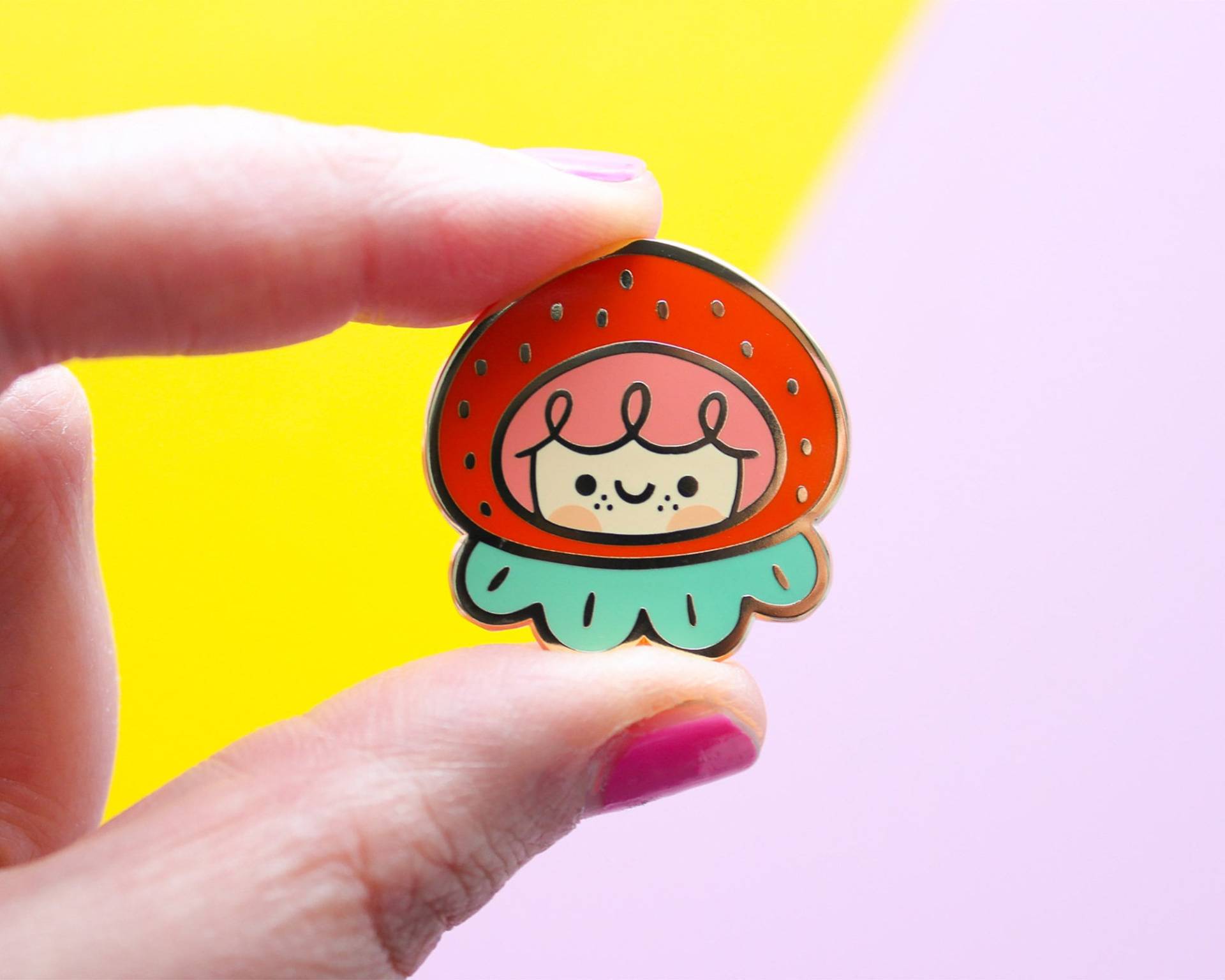 Erdbeere Hard Enamel Pin Kawaii Obst Jacke Accessoire von ilariapops