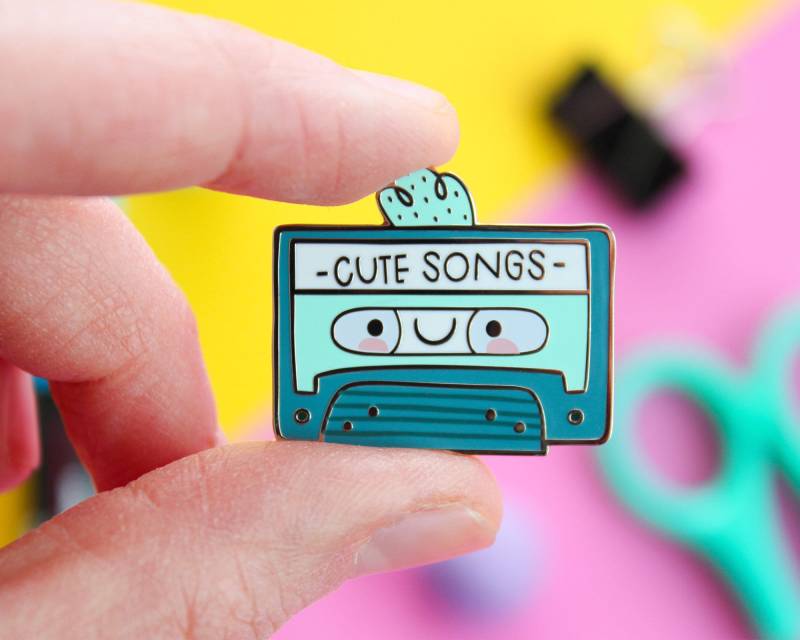 Kassette Anstecker, Pin Retro 90S Style, Silber Vernickelt Kassette Anstecker, Pin Retro 90S Style, Silber Vernickelt von ilariapops