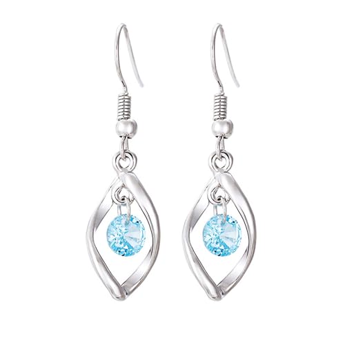 Ohrringe Hängend Ohrhänger mit Zirkonia,Ohrringe Silber 925 Hängend Lang Ohrstecker Silber 925 für Damen Herren Mädchen （Blau） von ilasif