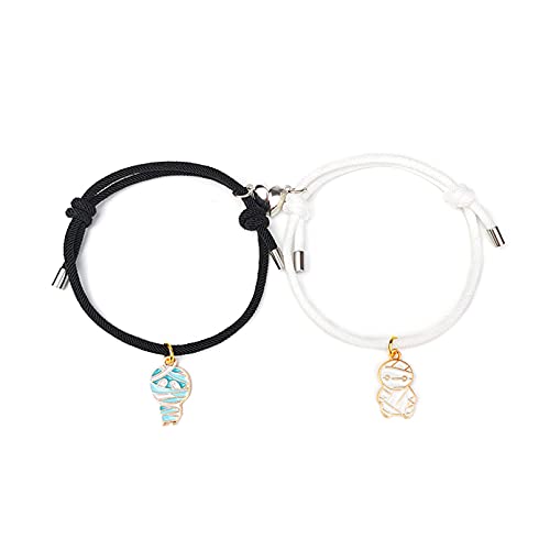 Paar Magnet Armband, Magnetische Gegenseitige Anziehung Pärchen Armband, Handgemachte Seil Geflochtene Freundschaftsarmband Mit Halloween Cosplay Kürbisanhänger Für Paare Beste Freunde, 2 Stück von ilasif